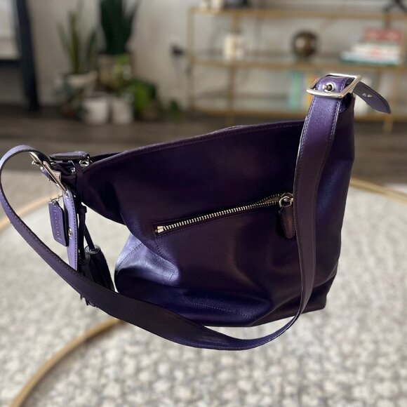 Authentic Coach Legacy Leather Bag Duffle Sac 19889 Hobo Shoulder Bag, Purple - Picture 6 of 15